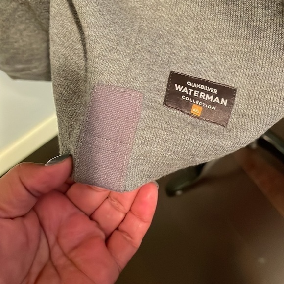 Quicksilver Waterman Collection Long Sleeve Pullover Sweatshirt Mens Medium Gray - Picture 4 of 10